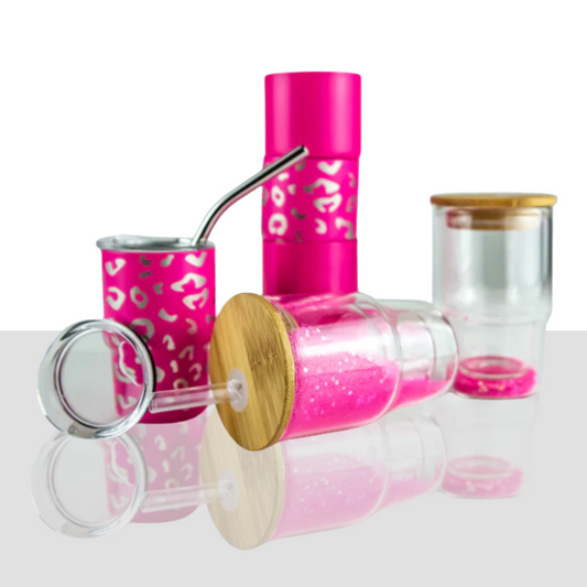 3 oz Shot Glass, Stainless Steel, Pink Tumblers
