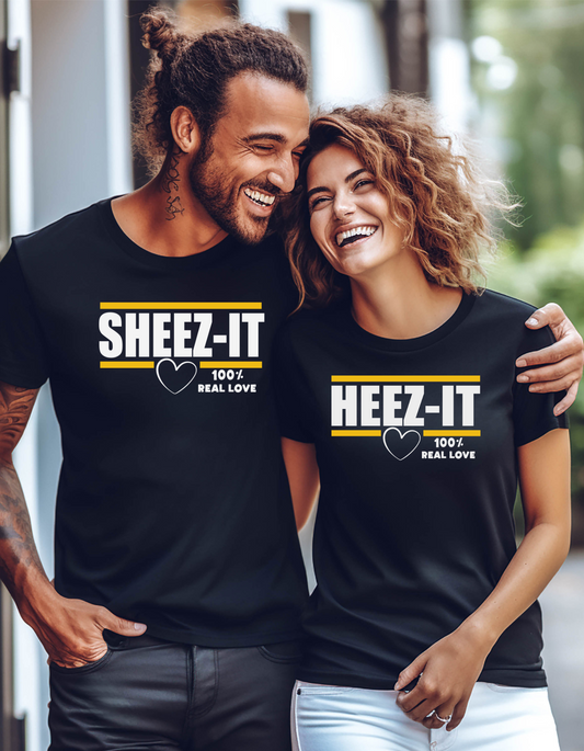 Heez-it Sheez-it Matching Couples Shirts,  Husband Wife Anniversary T-Shirt, Funny Sarcasm Couple Apparel