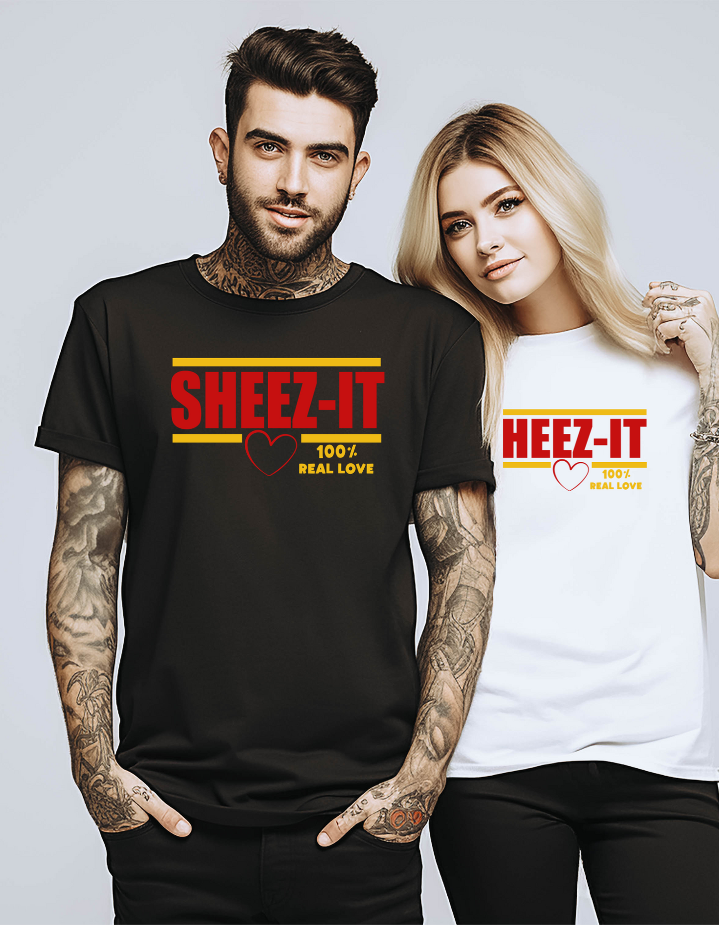 Heez-it Sheez-it Matching Couples Shirts, Husband Wife Anniversary T-Shirt, Funny Sarcasm Couple Apparel