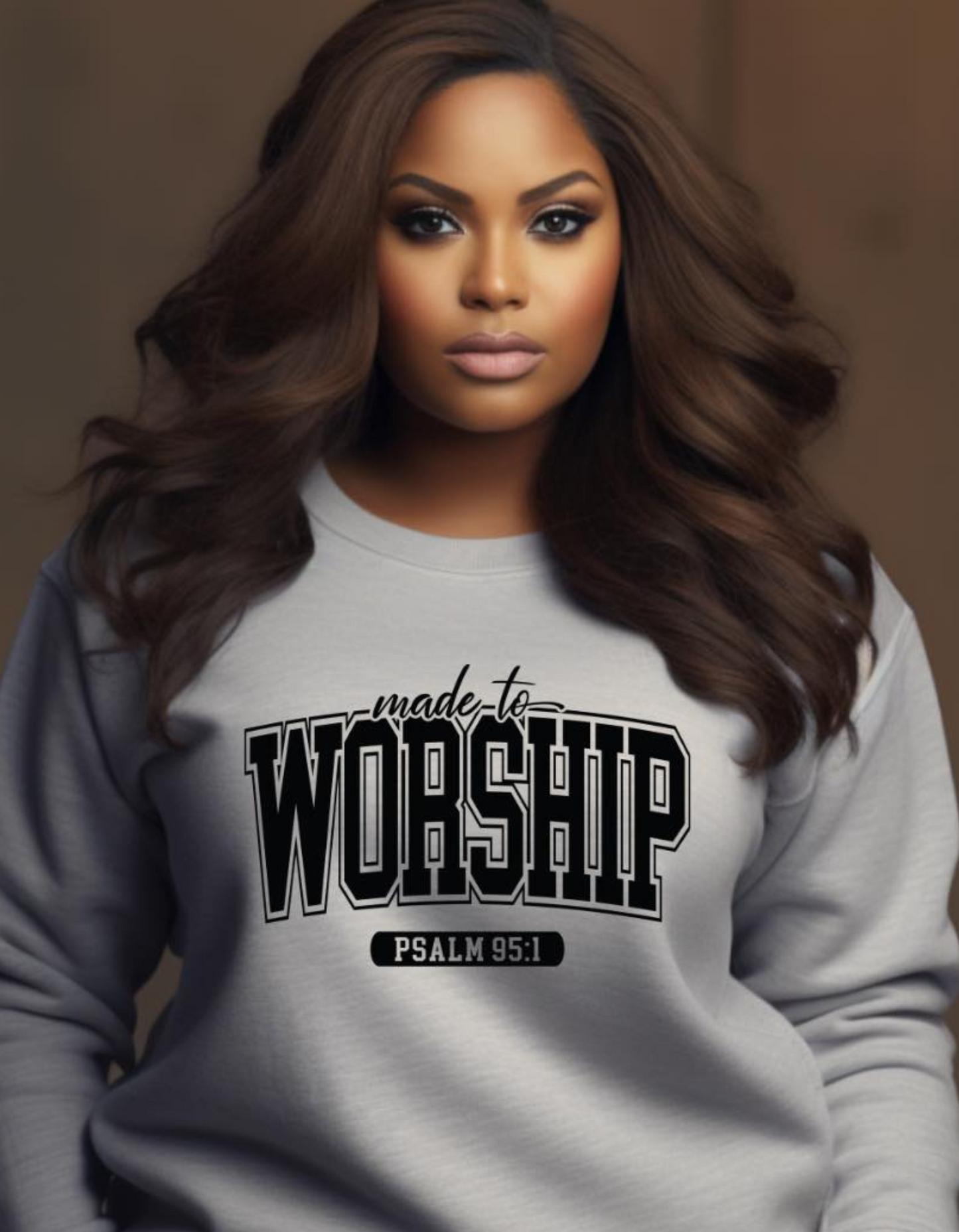 Made to Worship Unisex Crewneck Sweater, Worship Christian Apparel, Religious Sweatshirt