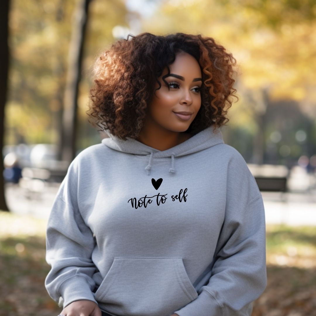 Note To Self Affirmation Hoodie, Words of Affirmation Drawstring Hoodie Sweater