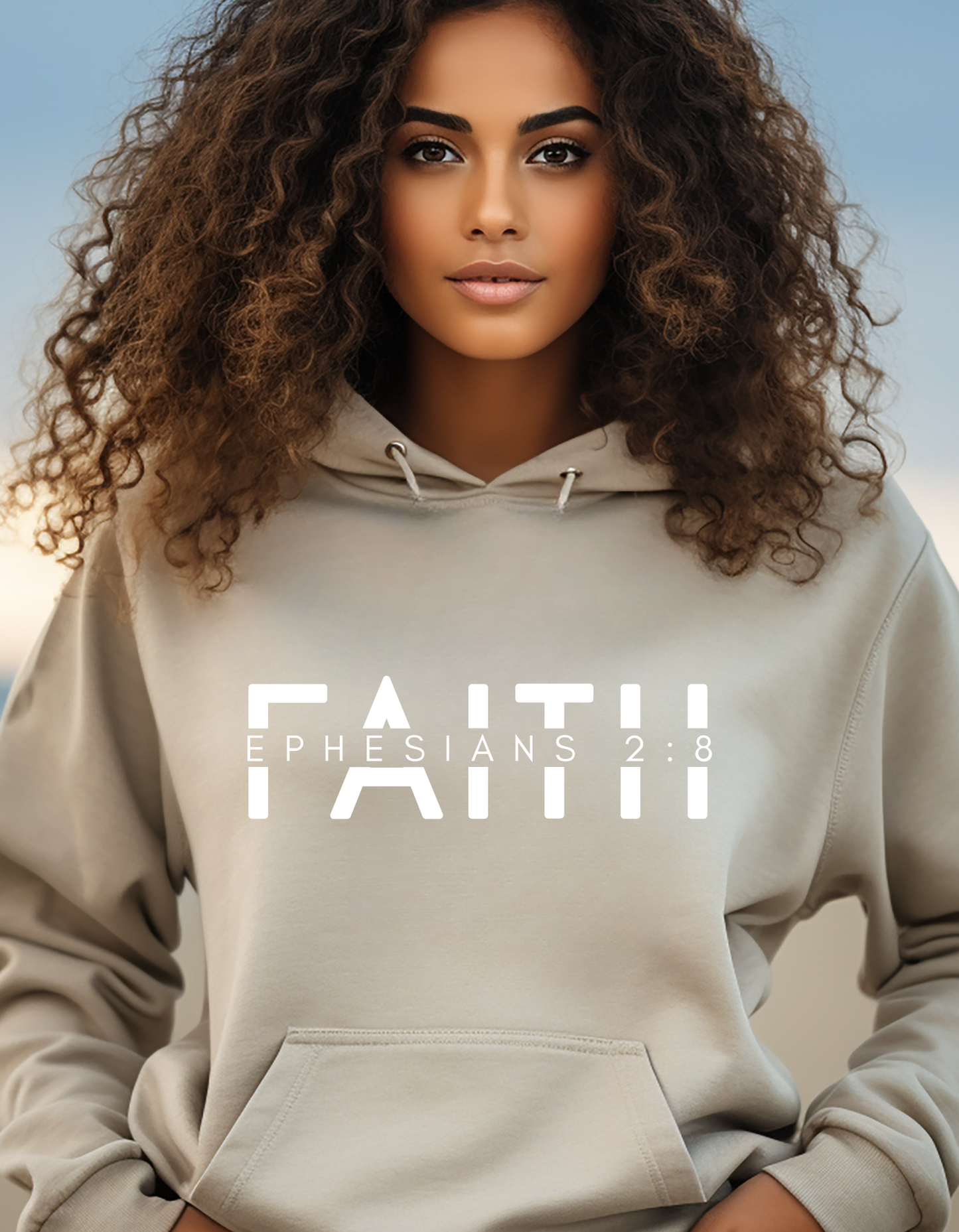 FAITH Ephesians 2:8 Women's Hoodie, Comfy Cotton Hoodie, Christian Apparel