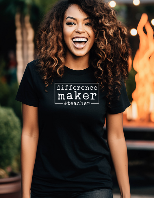 Teacher Appreciation Gift, Difference Maker Teacher T-Shirt, Unisex Teacher Apparel