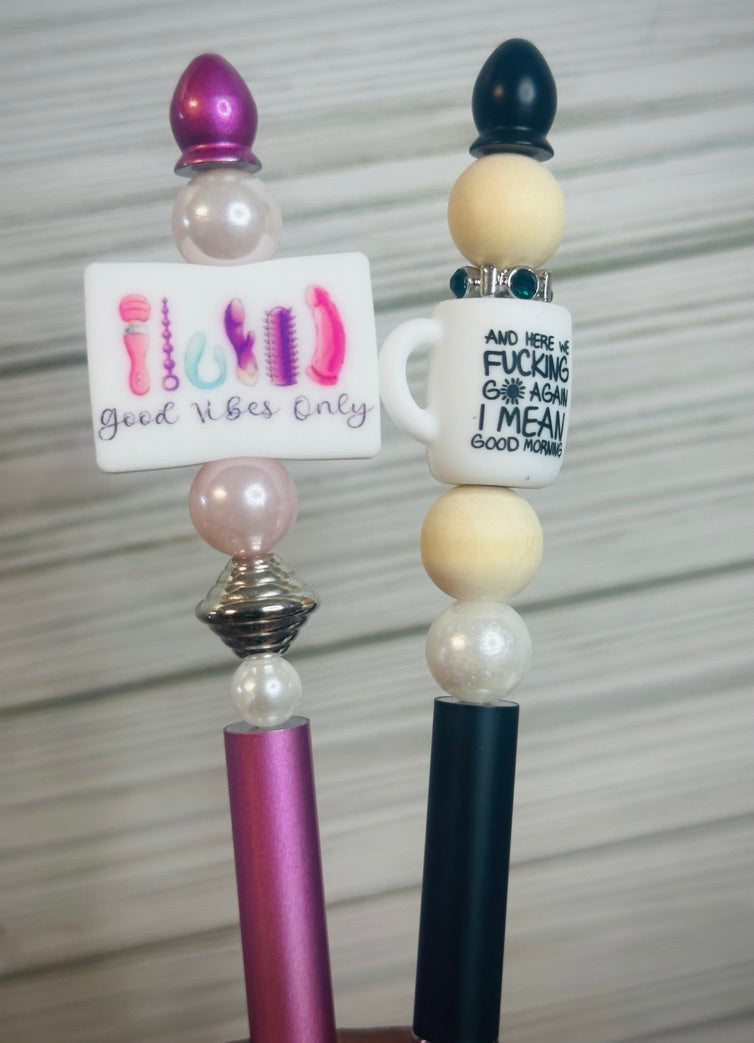 Silicon Focal Beadable, Retractable, Refillable Custom Ink Pens