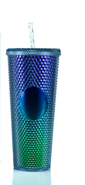 24 oz Stud Tumbler - Gradient Purple/Green - Prominent StylS of Sorts- PSS!