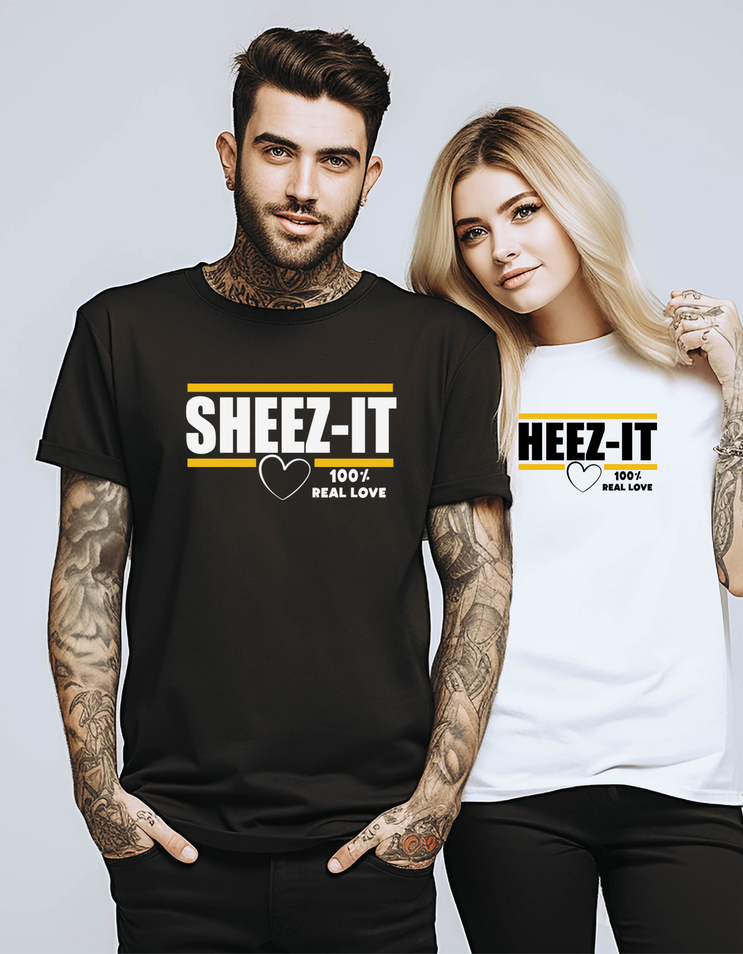 Heez-it Sheez-it Matching Couples Shirts, Husband Wife Anniversary T-Shirt, Funny Sarcasm Couple Apparel