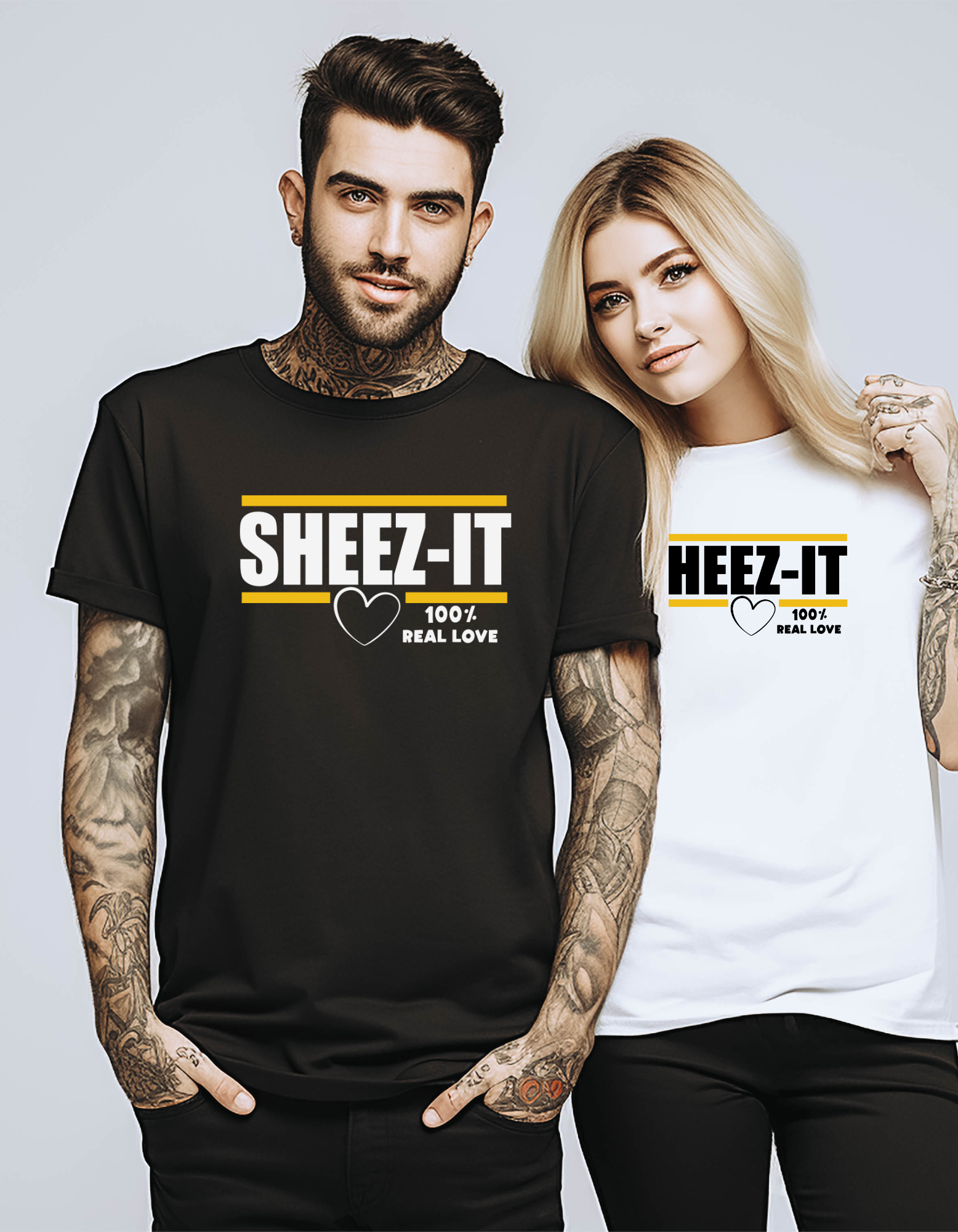 Heez-it Sheez-it Matching Couples Shirts, Husband Wife Anniversary T-Shirt, Funny Sarcasm Couple Apparel