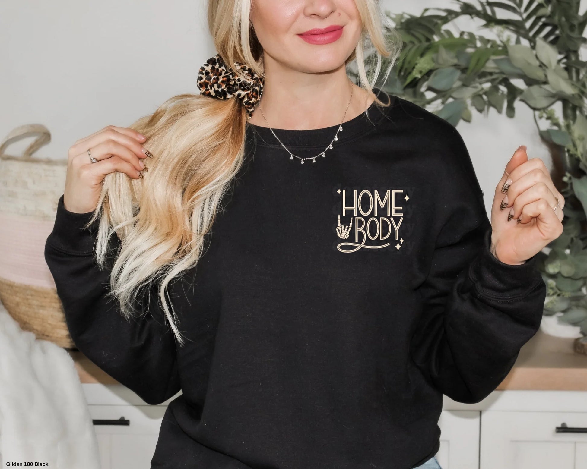 The Homebody Club Women Black Crewneck Sweater