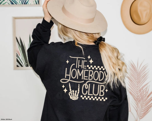 The Homebody Club Women Black Crewneck Sweater