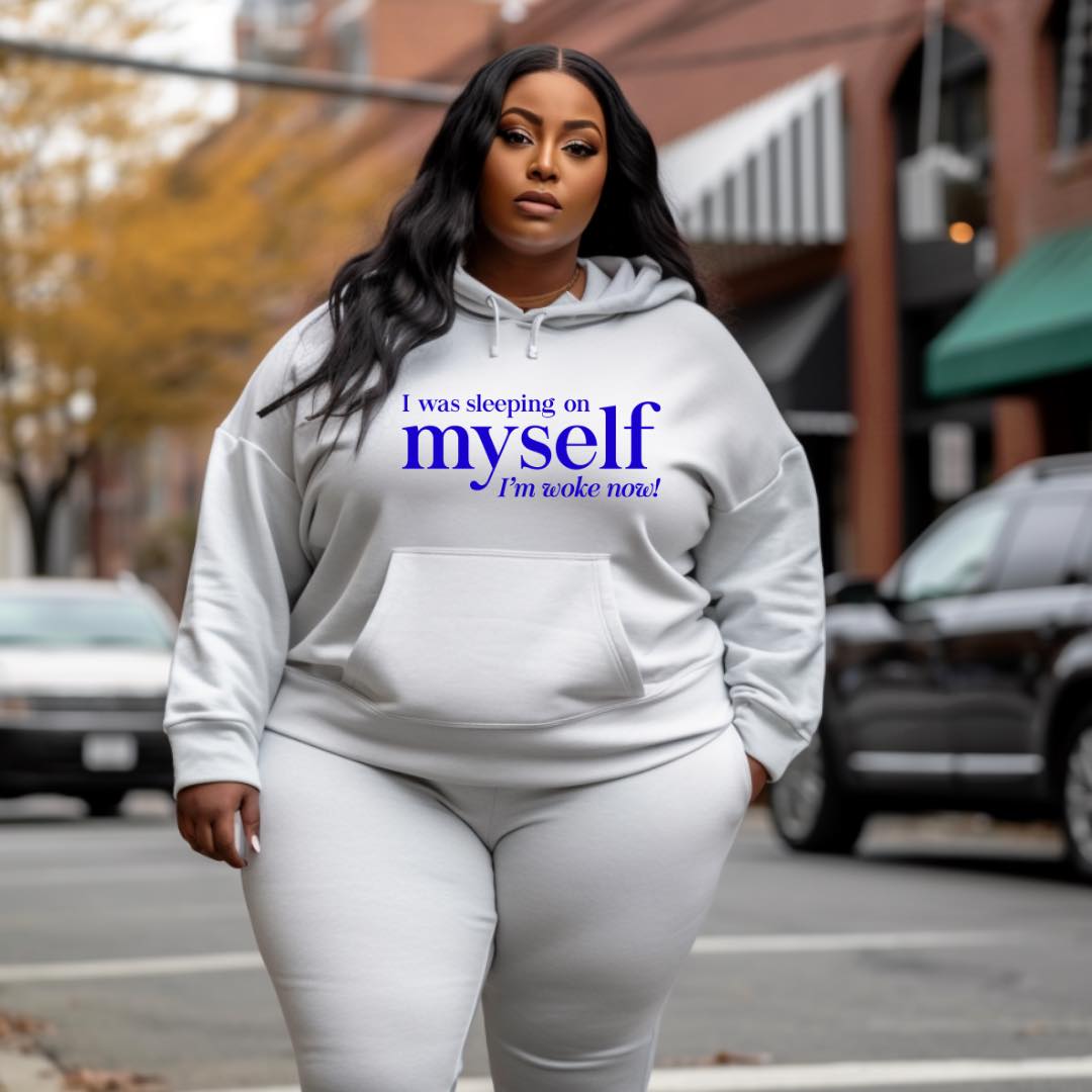 Sleeping On My Self But Woke Now Crewneck Sweater, Love Yourself Affirmation Sweatshirt