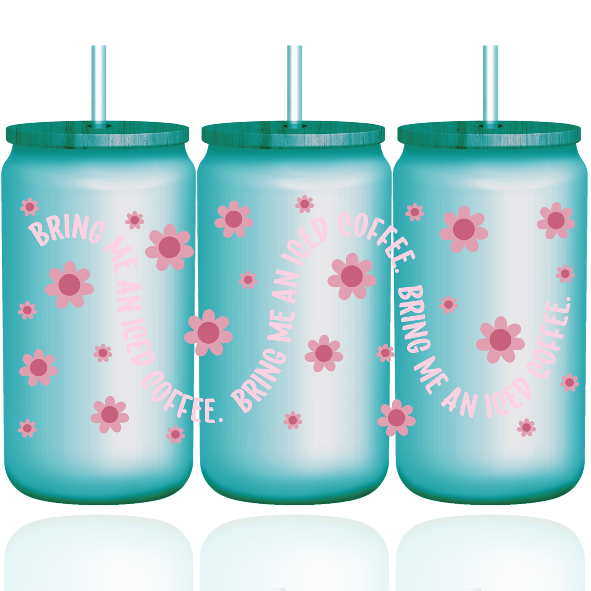 16oz Libby Glass, Ice Coffee Wrap Design, Coffee Can Cup