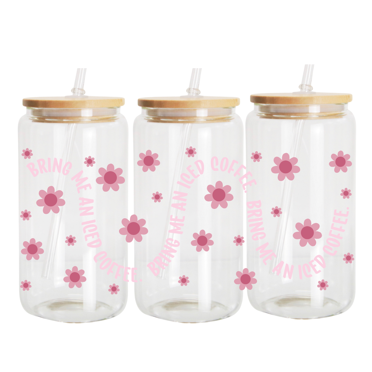 16oz Libby Glass, Ice Coffee Wrap Design, Coffee Can Cup
