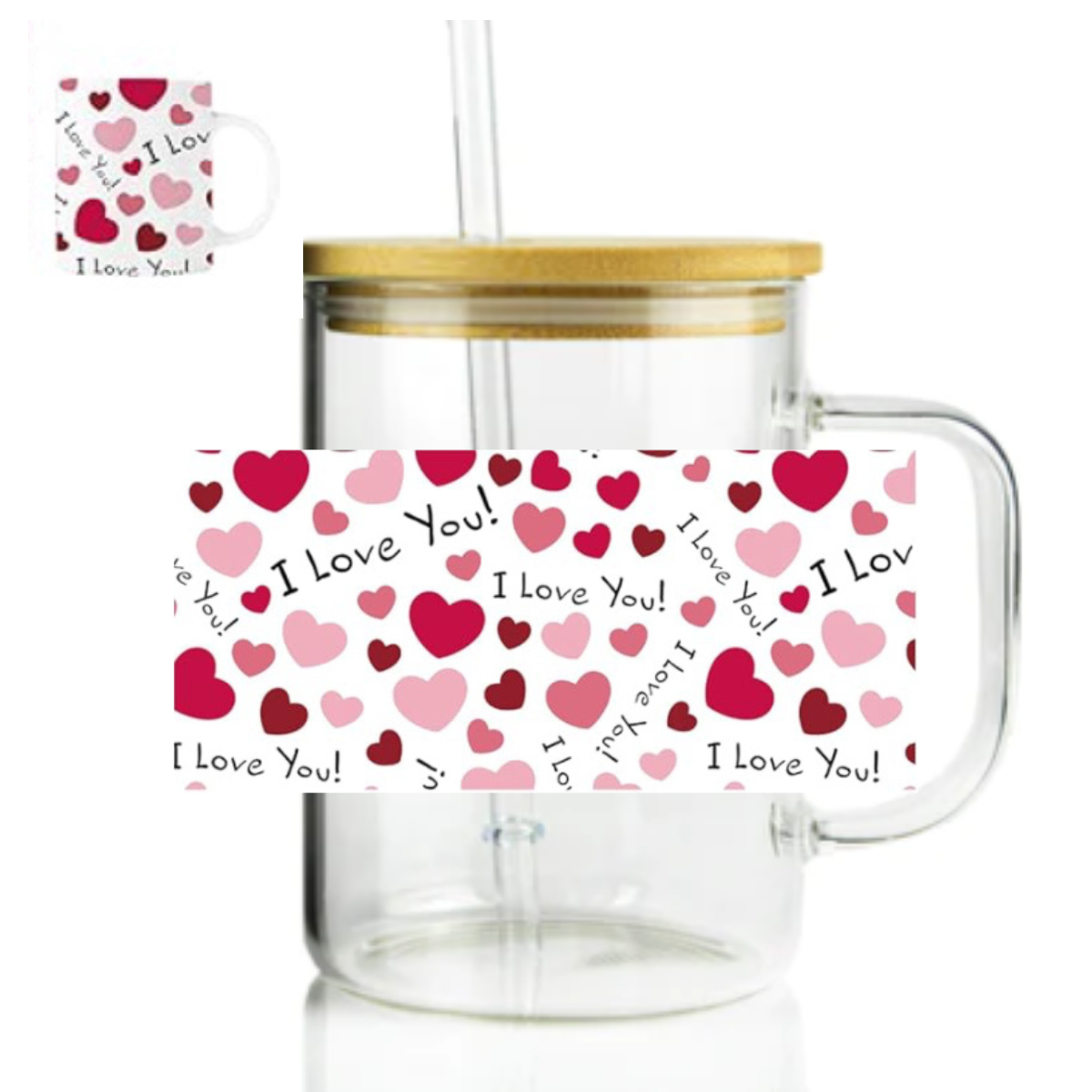 16 oz UV DTF Cup Wrap I Love You
