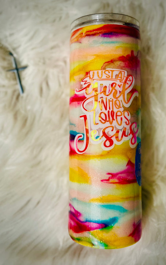 Just A Girl Who Loves Jesus 20oz Tumbler - Keep Prominent Boutique