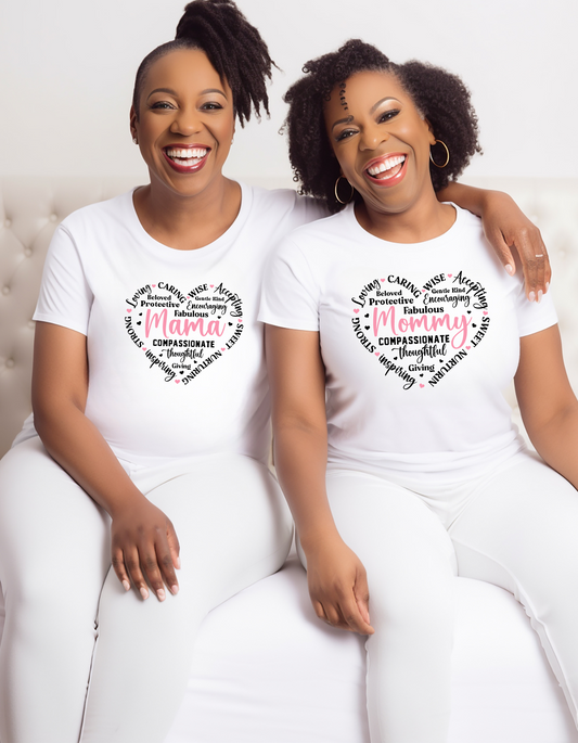 Mom, Mommy, Grandma, Mimi, Heart Shape Affirmation T-shirt, Mother's Day Quote Unisex Shirt