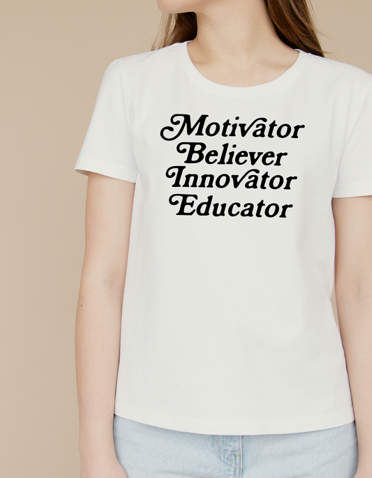 Motivator Believer Innovator Educator, Teacher Screen Print, Teacher Appreciation DTF Transfers