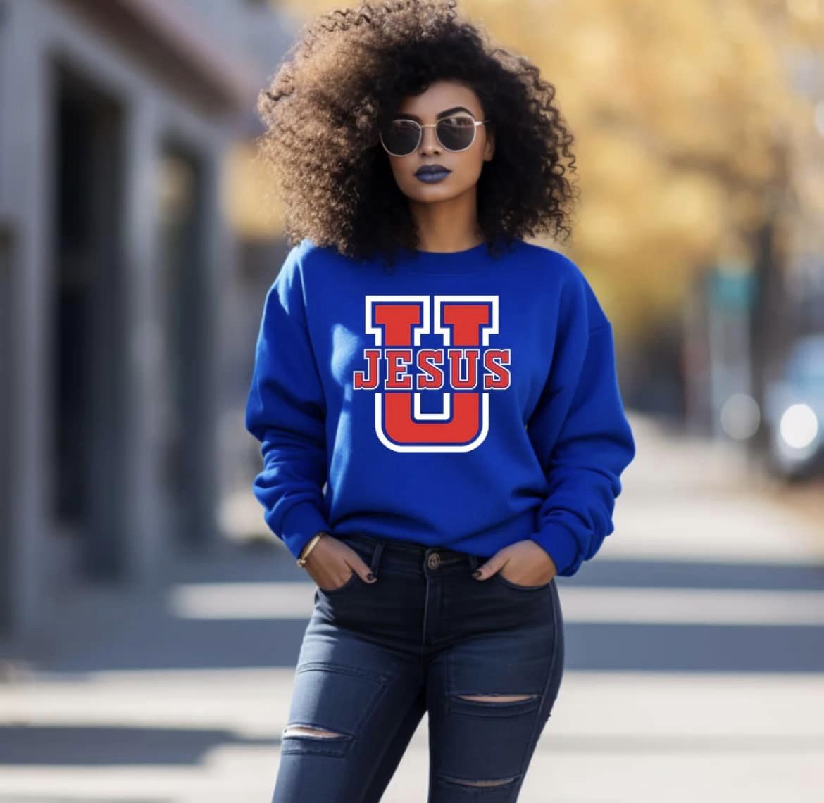 Jesus U Unisex Crewneck Sweaters - Prominent Styles of Sorts- PSS!