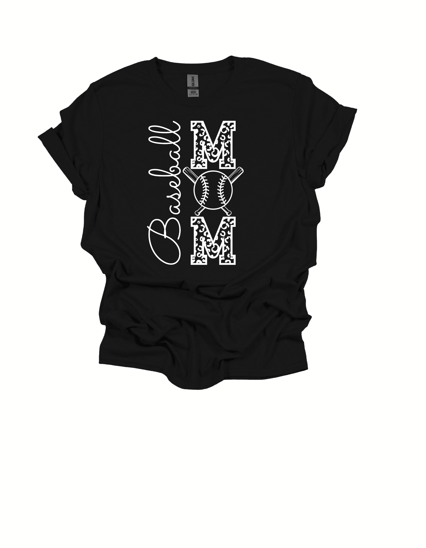 Baseball Mom Leopard Print Short-sleeve T-shirt, Unisex Mom Baseball Sports Tee