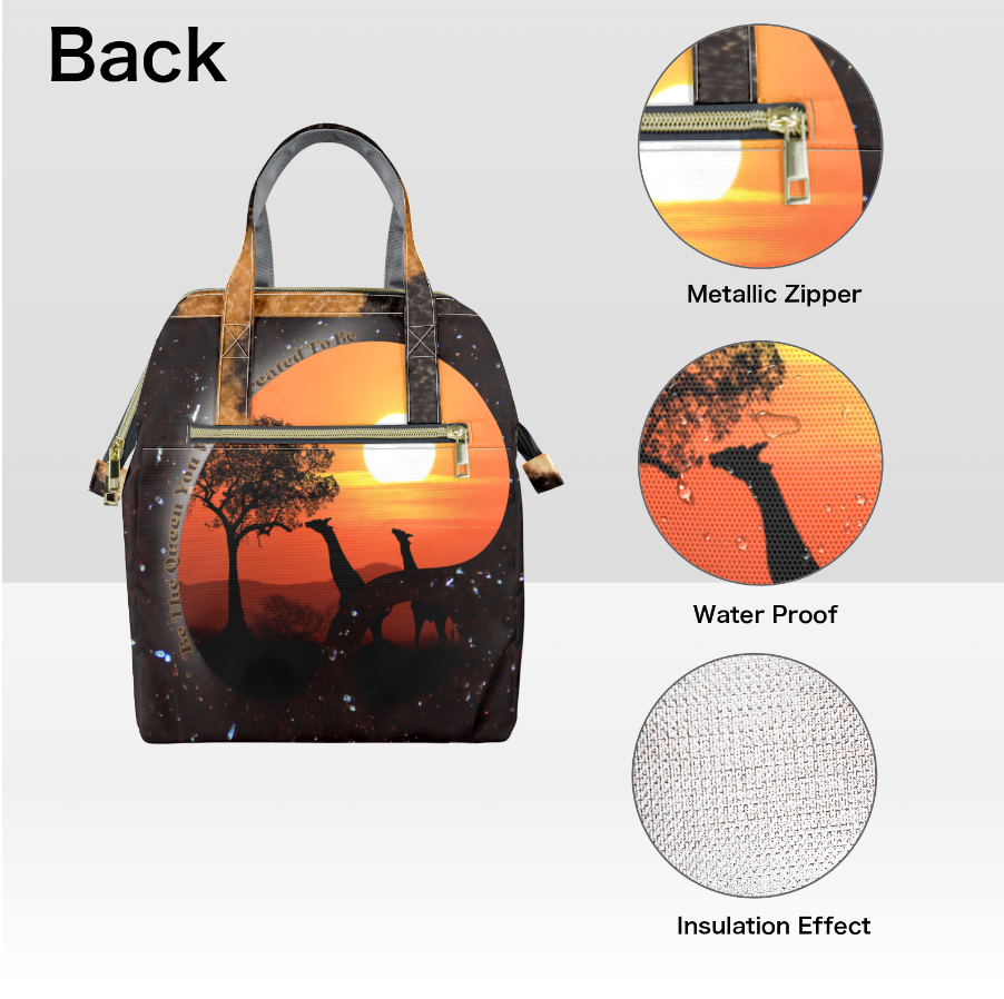 Cheetah Safari Lunch Bag, African Style Carrying Lunch Box