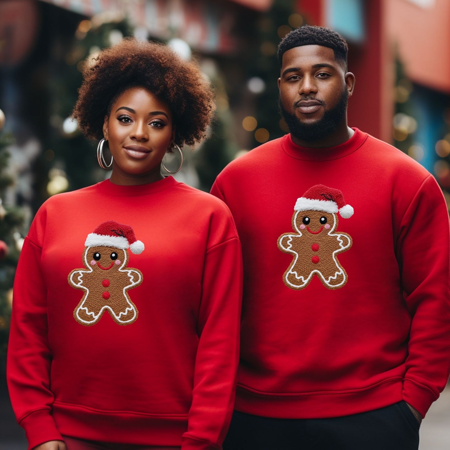 Couples Christmas Sweater, Gingerbread Man Holiday Sweatshirt, Ugly Christmas Crewneck