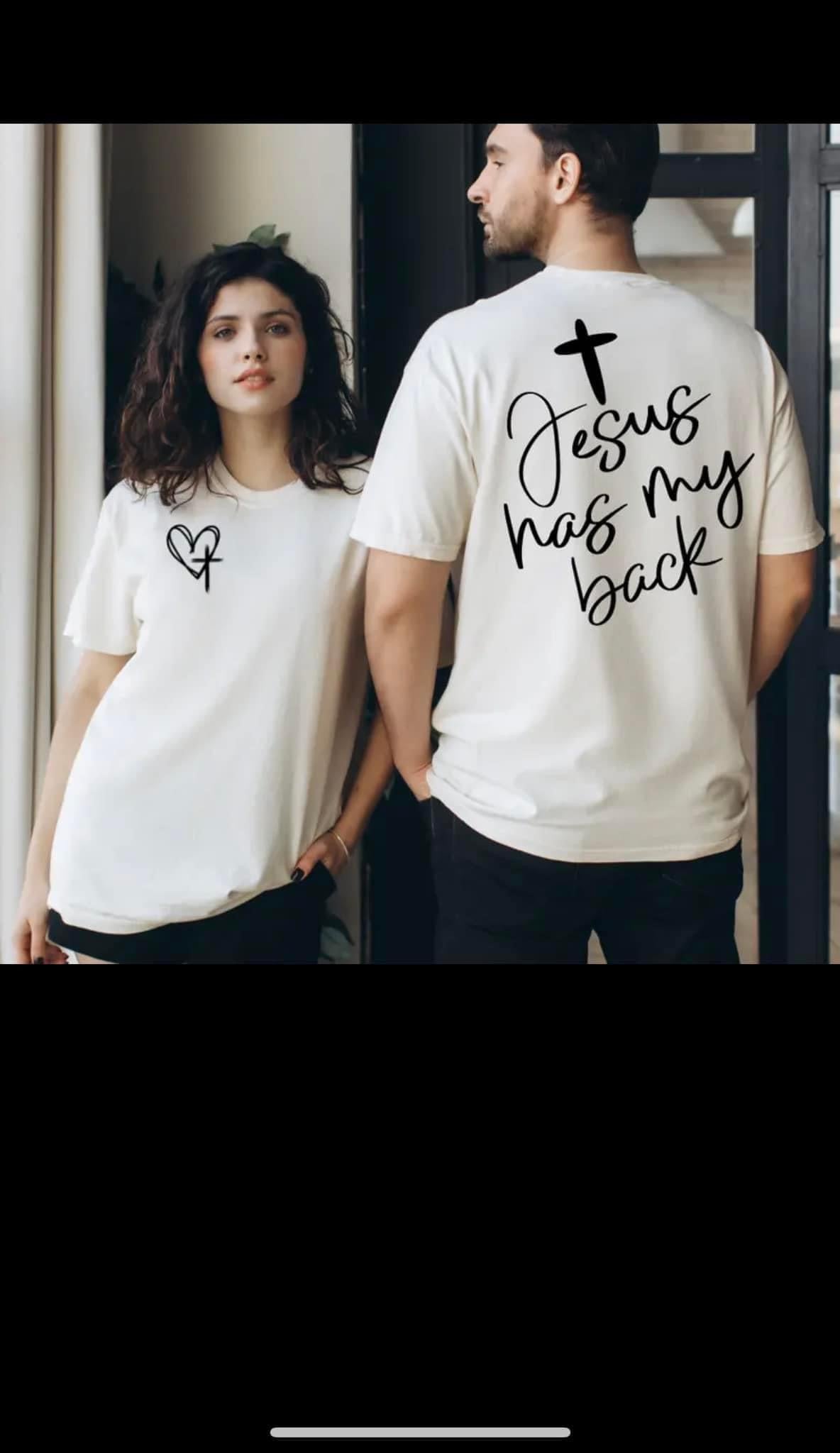 Jesus Has My Back, Heart and Cross T-shirt, Christian Bible Verse Tee