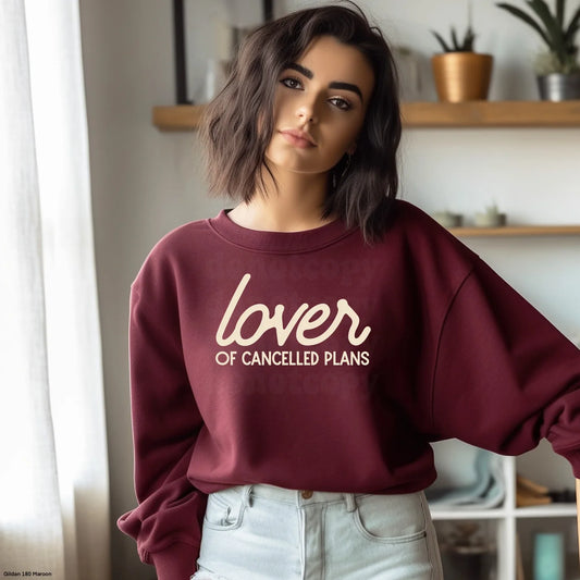 Lover of Cancelled Plans Unisex Long-Sleeve Shirt, Valentine's Day Graphic Tee