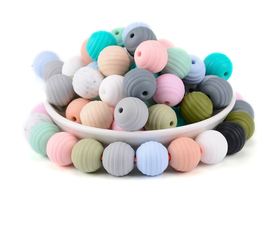 Keychain Wristlets, Silicone Beaded Charms, Flower Keychains