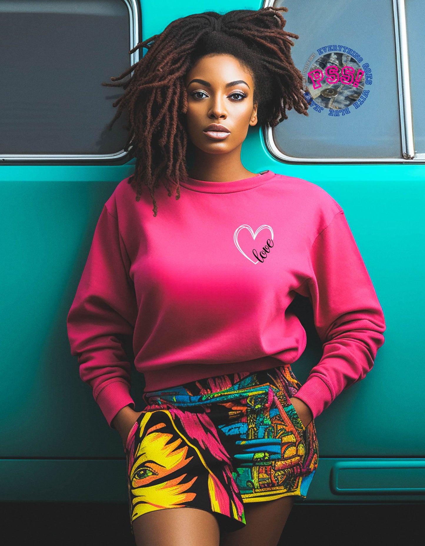 Heart of Love Sweatshirt, Love Heart Crewneck Sweater
