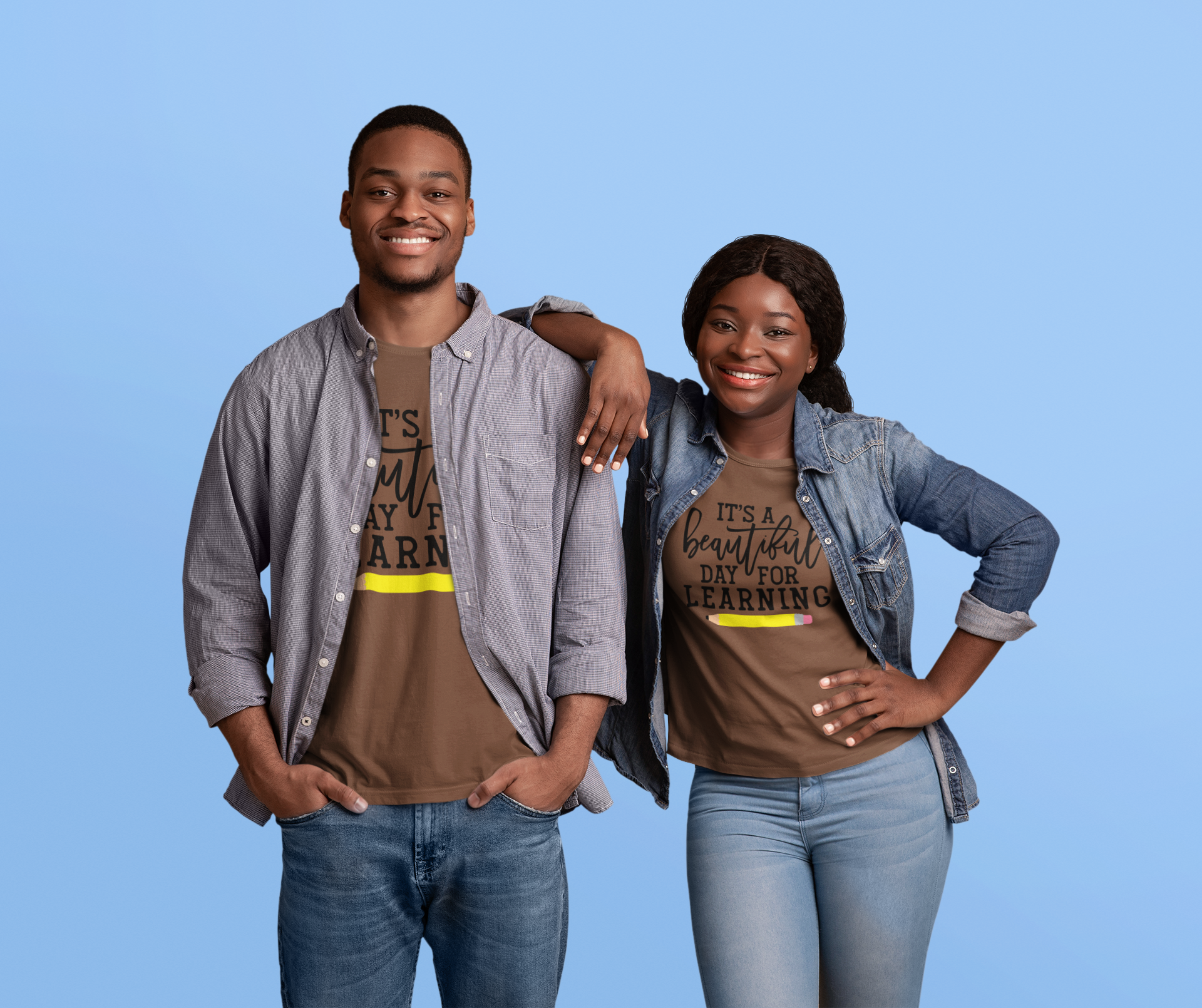 It's A Beautiful Day For Learning T-shirt, Chocolate Brown Comfy Shirt, Unisex Loose-Fit