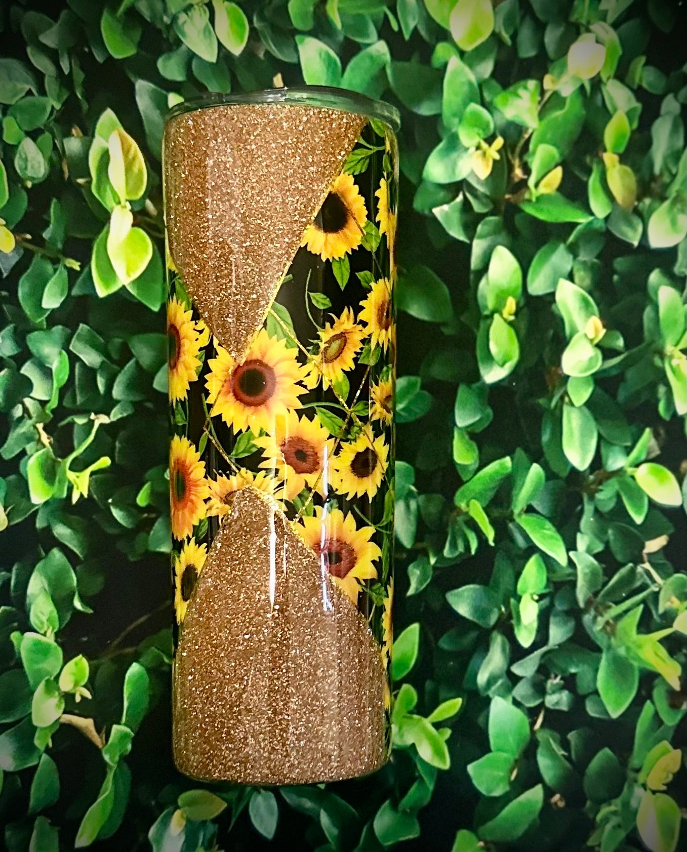 20oz Tumbler Sunflower Glitter - Keep Prominent Boutique