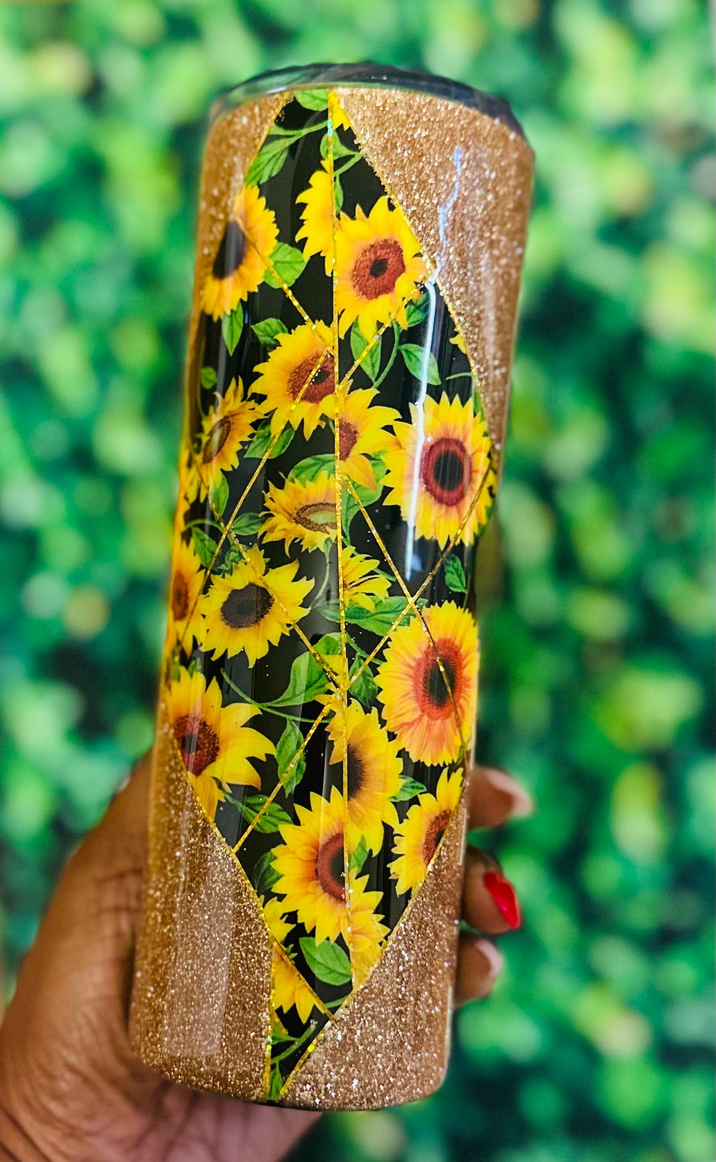 20oz Tumbler Sunflower Glitter - Keep Prominent Boutique