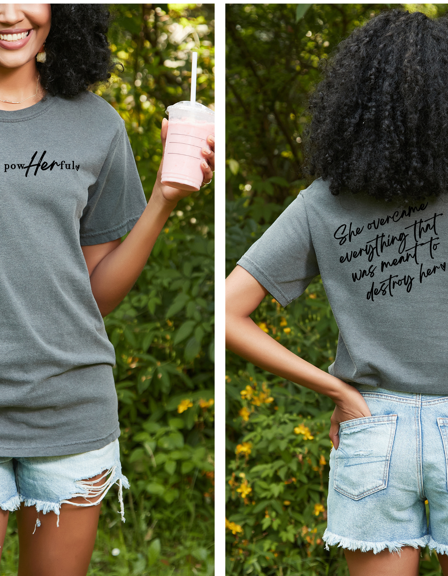 PowHERful She Overcame Women's T-shirt, Women's History Month Soft Shirt