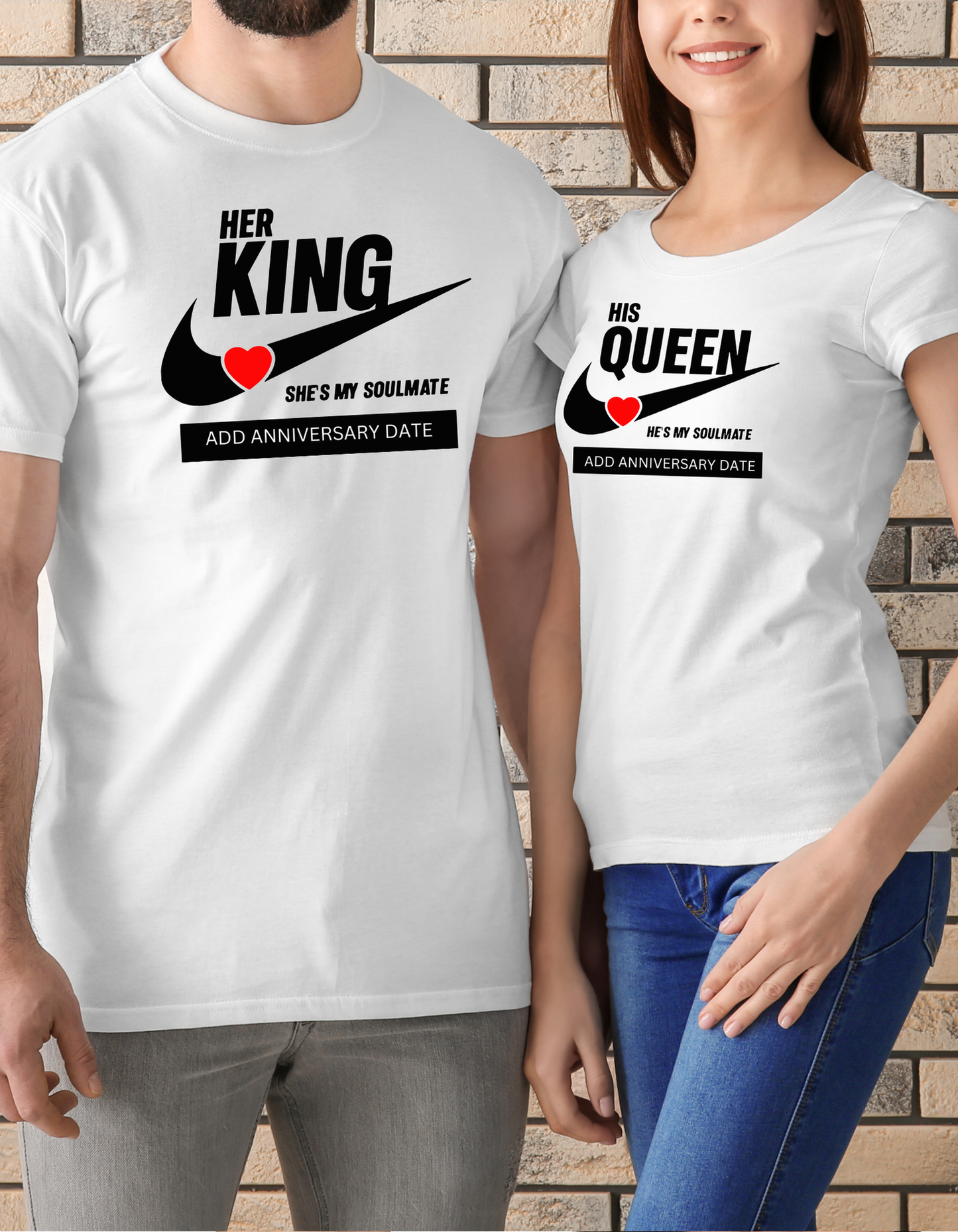 Her King His Queen Checkmate Unisex Couples Tees, Marriage T-shirts, Marriage Ministry Graphic Short Sleeve Shirts