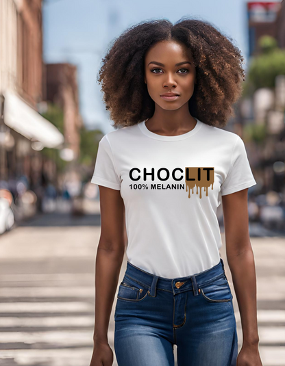 CHOCLIT 100% Melanin Cotton Woman's Short Sleeve T-shirt
