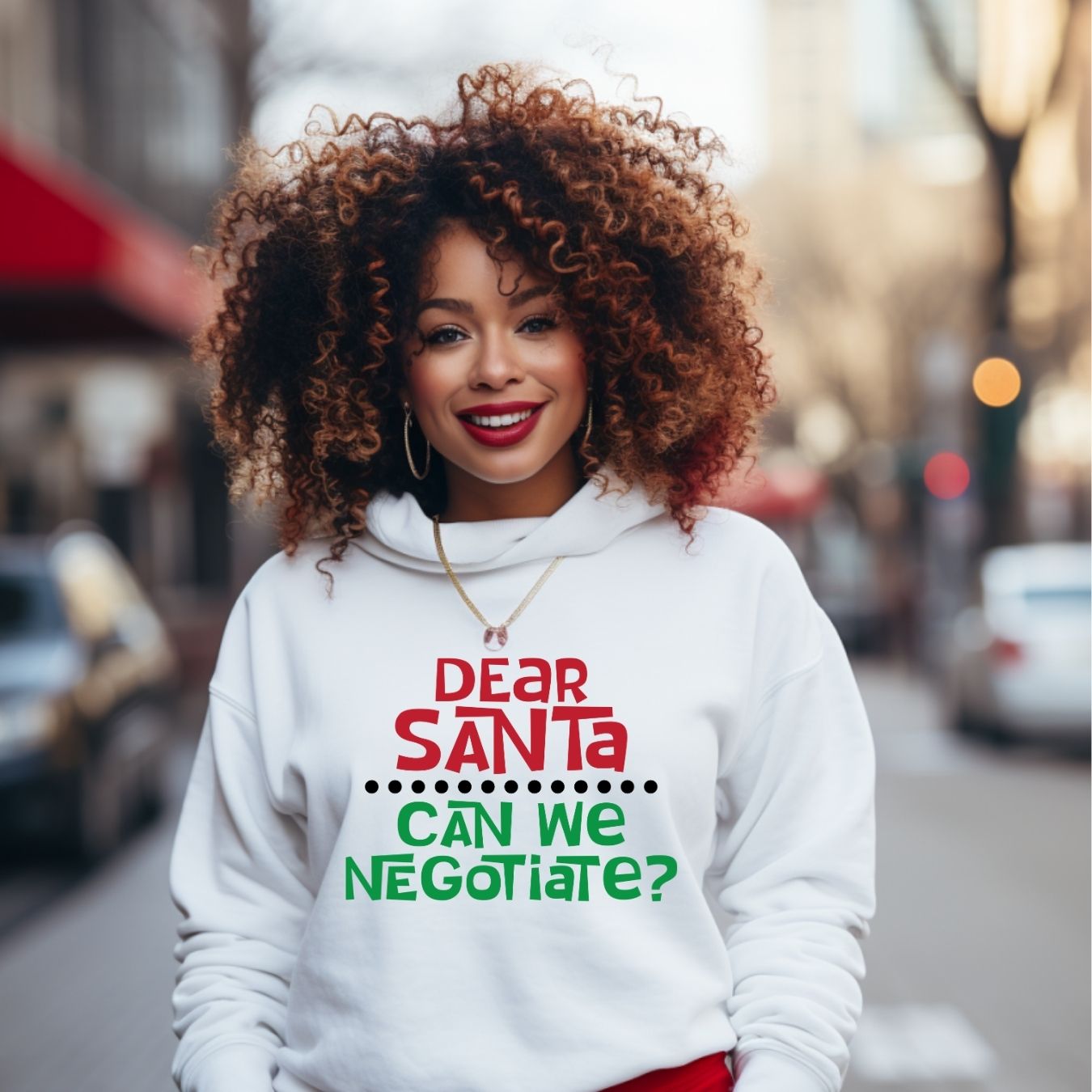 Dear Santa Can We Negotiate Hoodie, Santa Long Sleeve Fleece