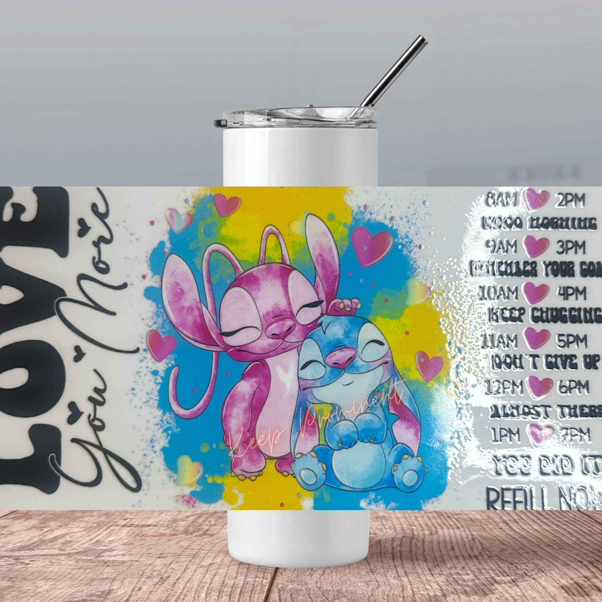 20oz Tumbler With Colorful Water Tracker Print Wrap - Prominent Styles of Sorts- PSS!