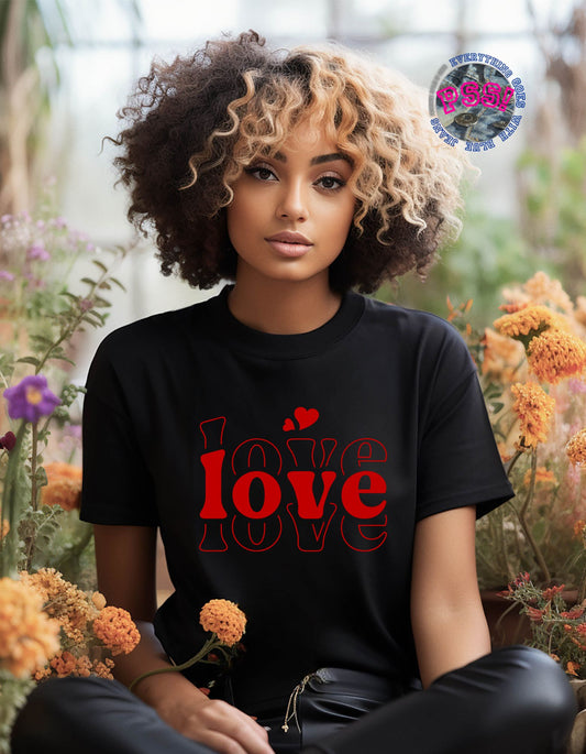 Love Love Love T-shirt, Valentines Day Love Tees