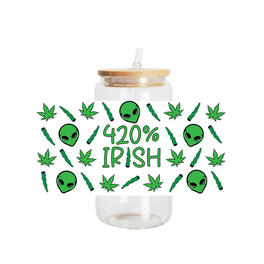 420 Pot Head, Cannabis 16 oz Glass Tumbler