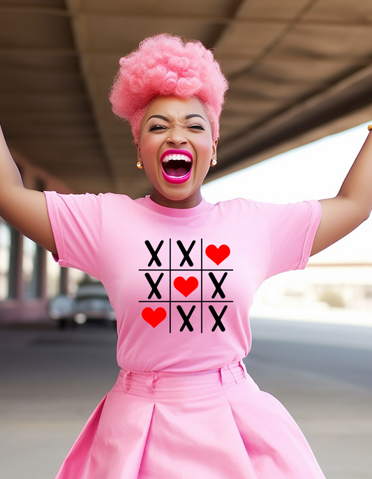 Tic Tac Toe Heart T-shirt, Trendy Valentine Shirt, Valentine Sweetheart XOXO Tee