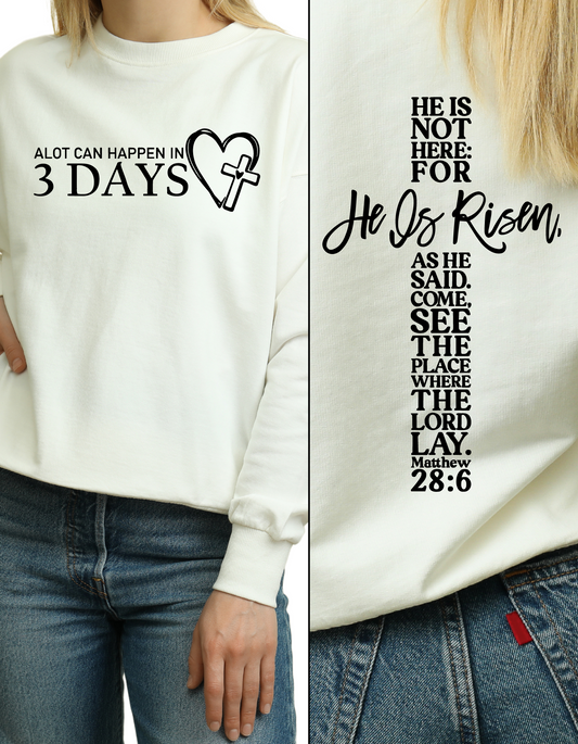 He Is Risen, He's Not Dead Crewneck Sweatshirt, Resurrection Easter Graphic Shirt