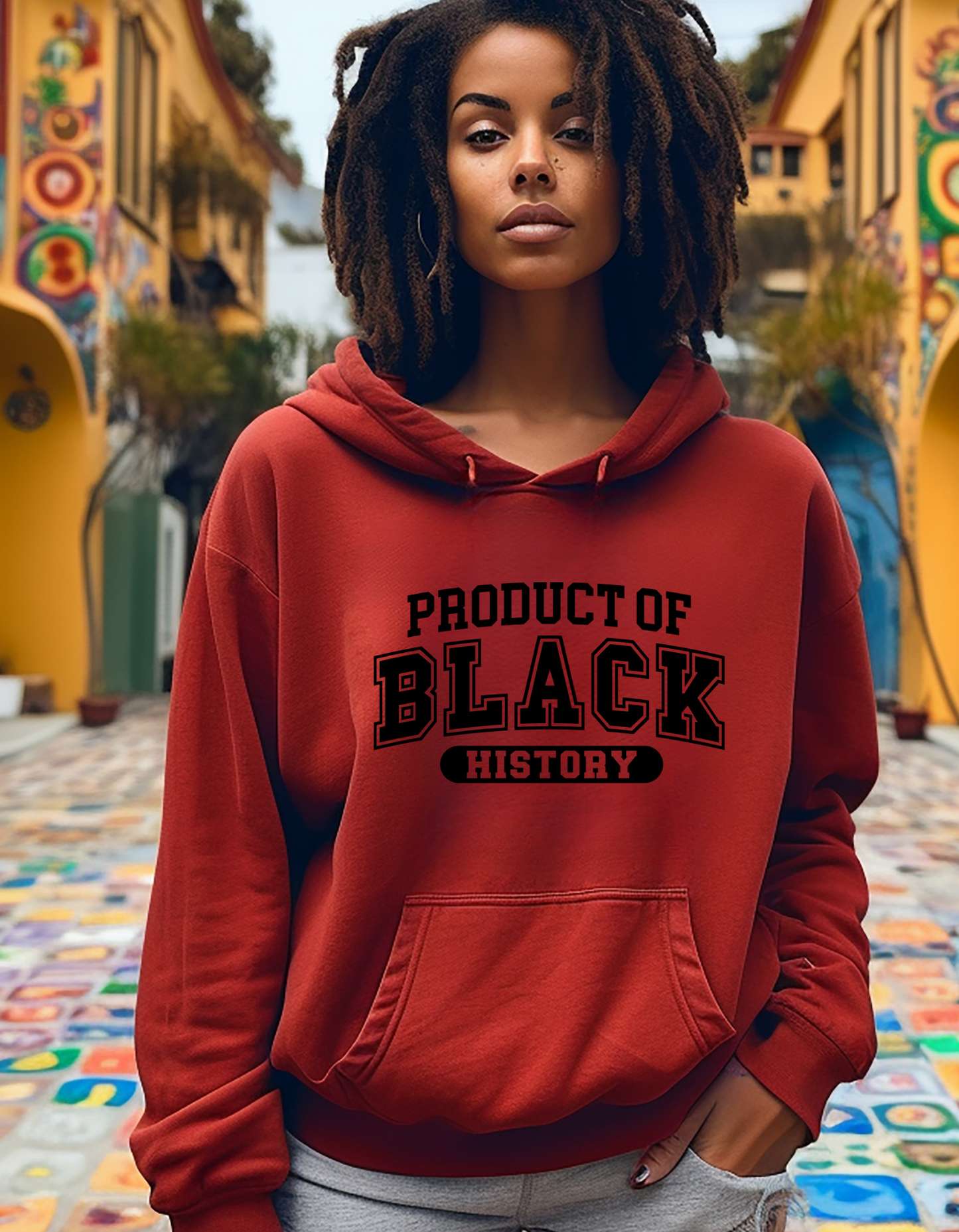Product of Black History Hoodie, Black History Month Unisex Drawstring Sweatshirt