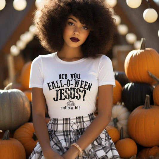 Fall-O-Ween Jesus Women Tshirt