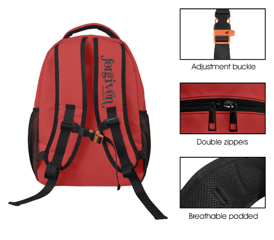 Basic Red 17" Backpack Forgiven - Prominent Styles of Sorts- PSS!
