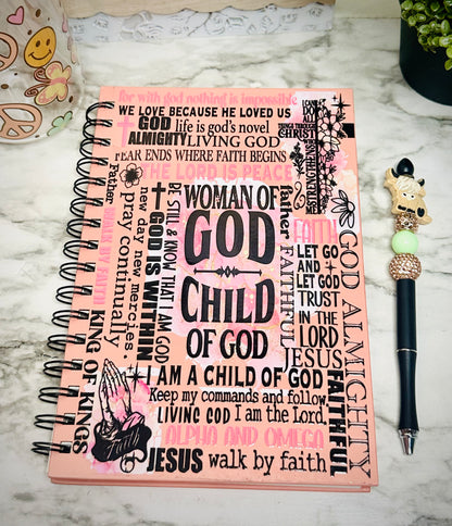 Woman of God Journal, Bible Notebook, Blank Lined Book