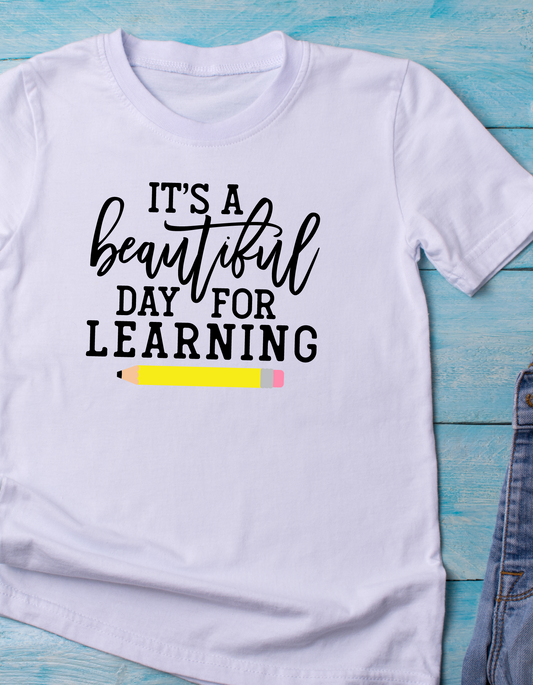 It's A Beautiful Day For Learning T-shirt, Chocolate Brown Comfy Shirt, Unisex Loose-Fit