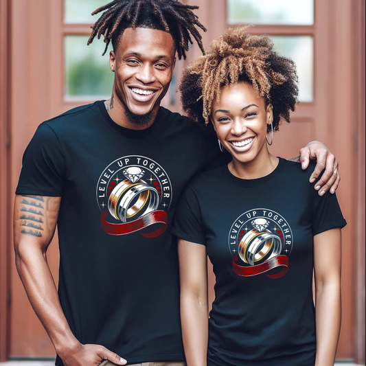 Level Up Together Couples T-shirt, Matching Couples Shirts, Wedding Apparel