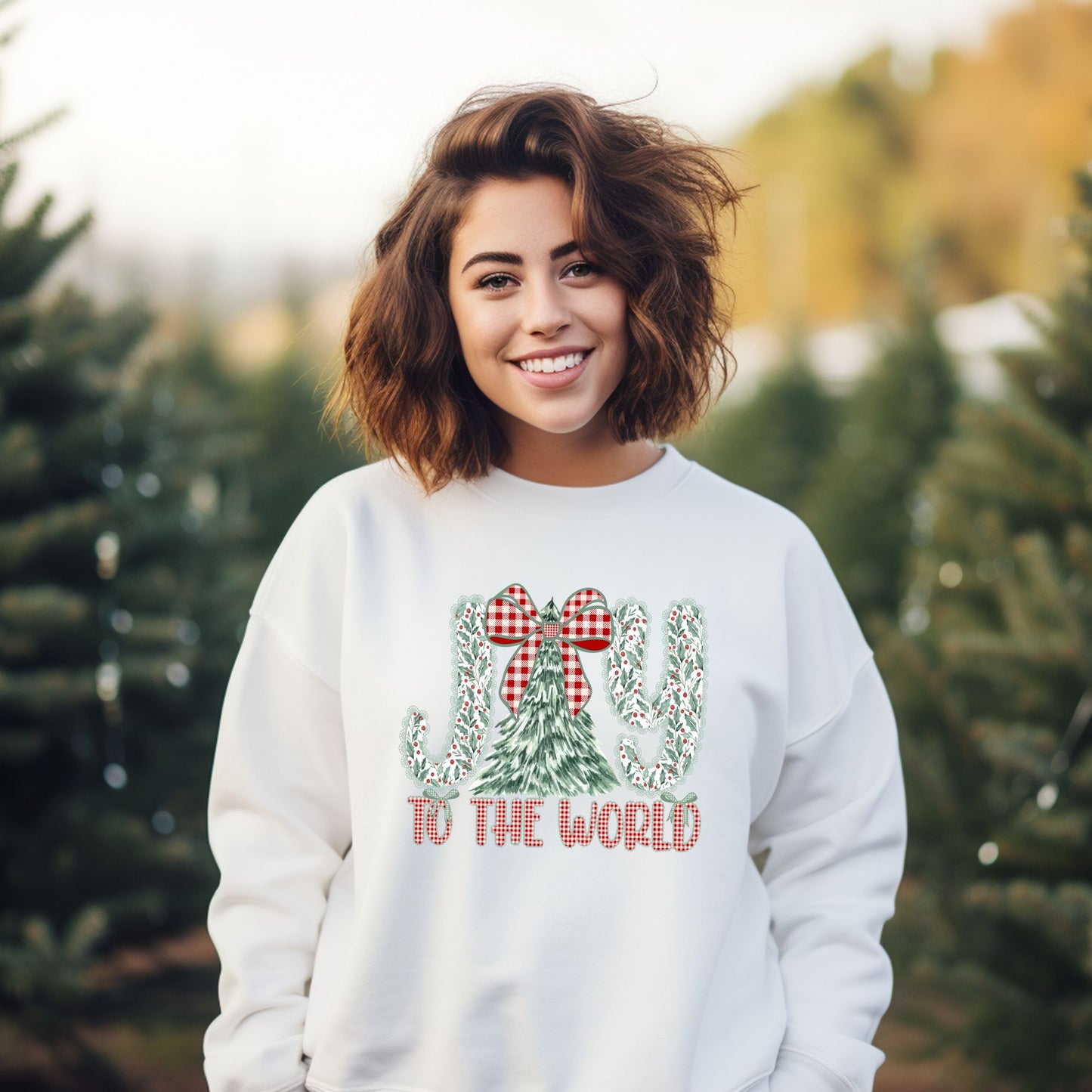 Christmas Joy Sweater, Faux Crochet Joy  Sweatershirt, Ugly Christmas Sweater