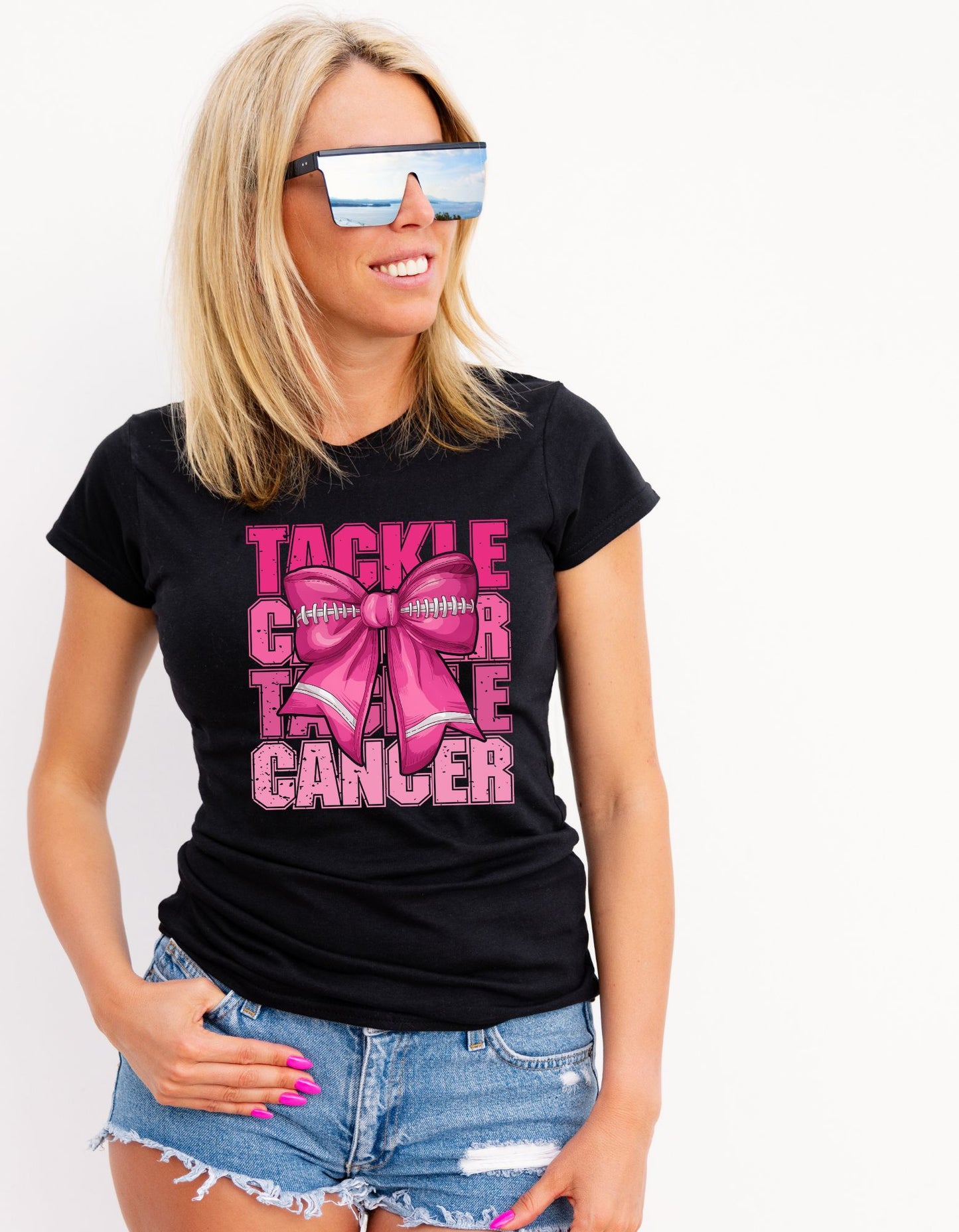 Tackle Cancer Football Short-Sleeve Tshirt Unisex