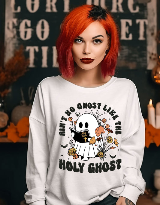 Ain't No Ghost Like the Holy Ghost Crewneck, Unisex Long -sleeve Sweatshirt