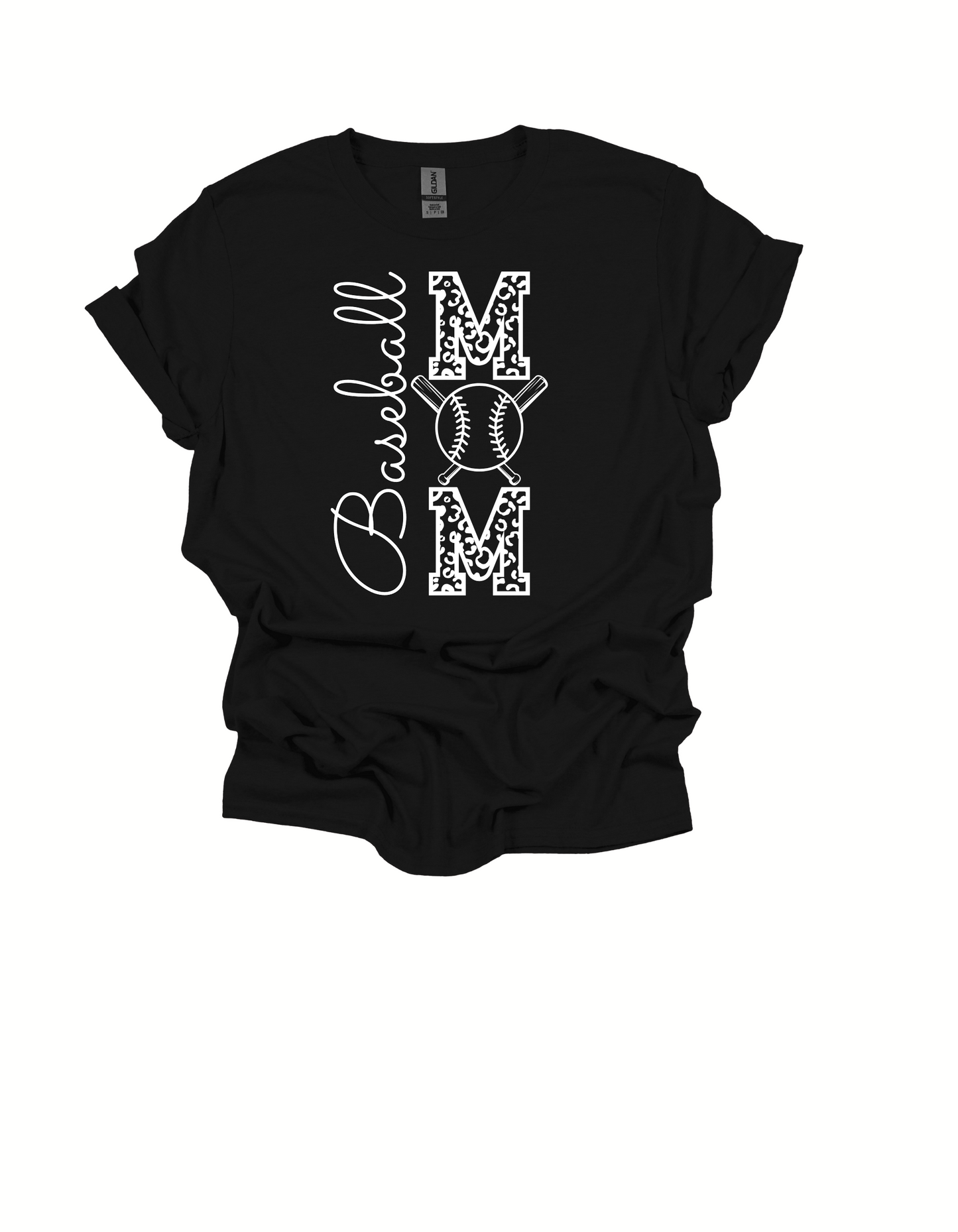 Baseball Mom Leopard Print Short-sleeve T-shirt